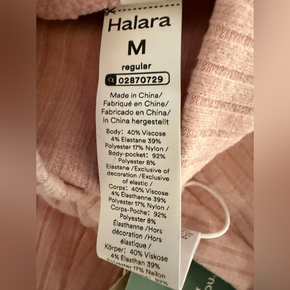 Halara Ribbed Knit High Waisted Crossover Flare Pants Tummy Control NWT - Picture 15 of 15